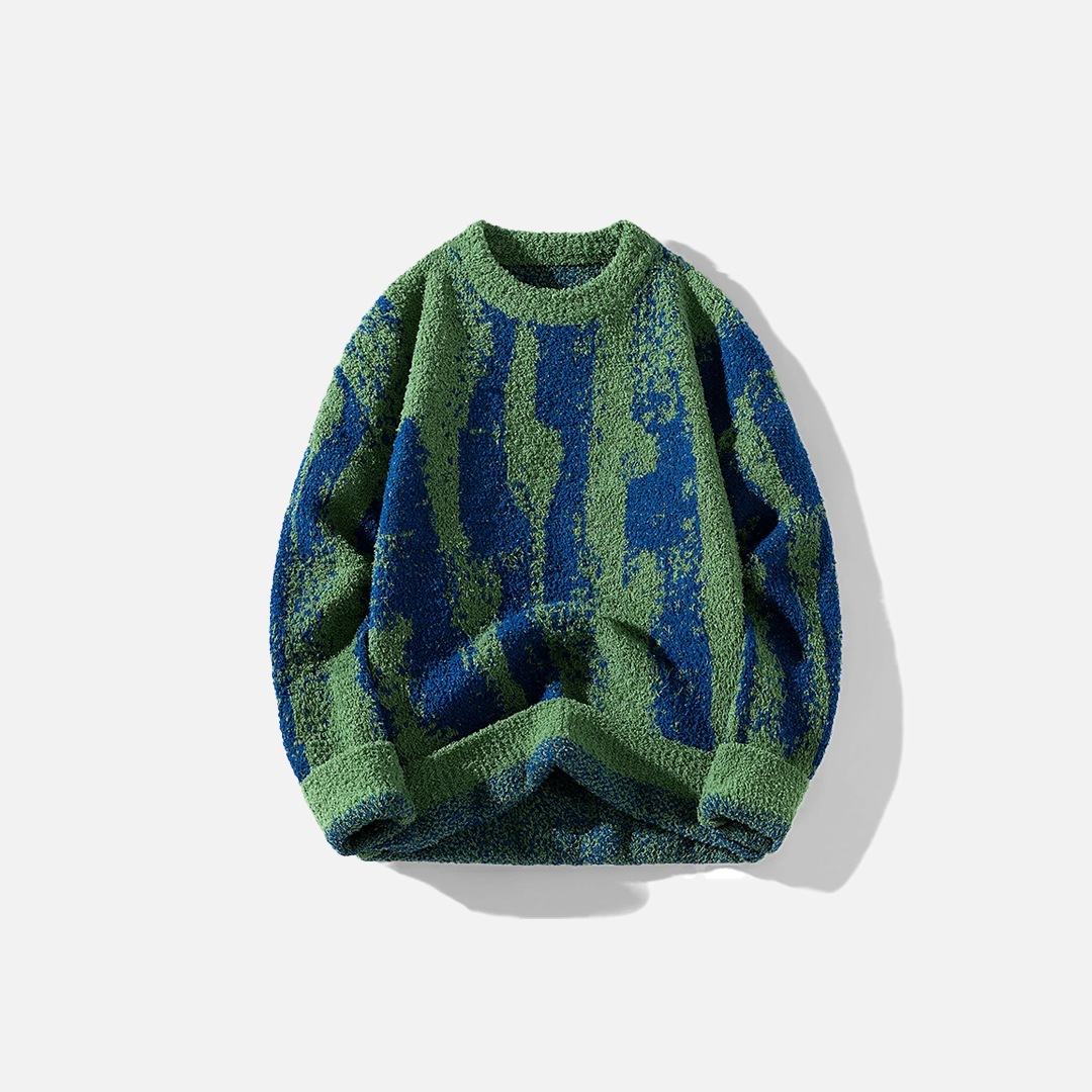 Pull en maille confortable tie-dye streetwear