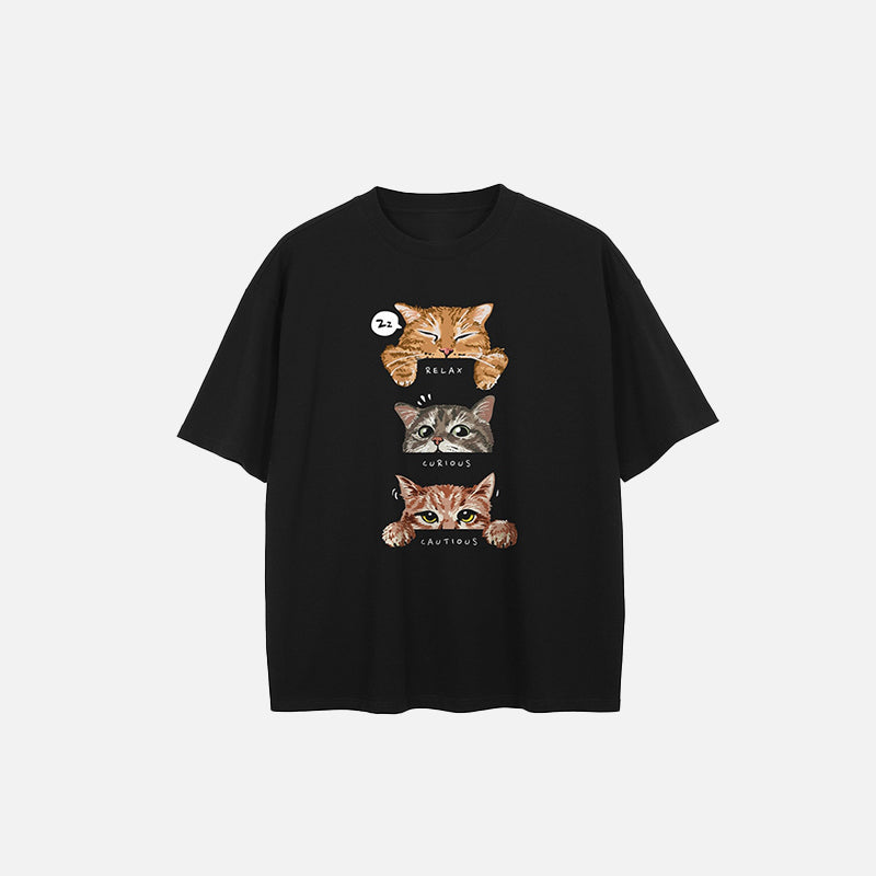 T-shirt à imprimé graphique Moody Cats