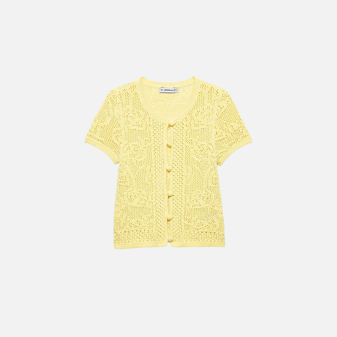 Cardigan en maille orné d'une boucle chic