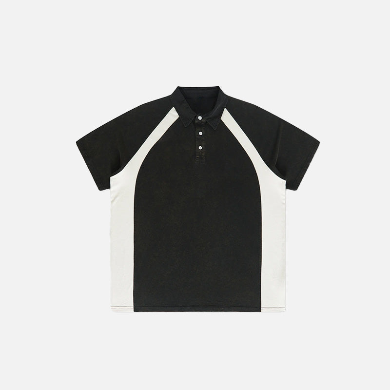 Y2K-Polo-Shirt mit verwaschenen Kontrastfarben