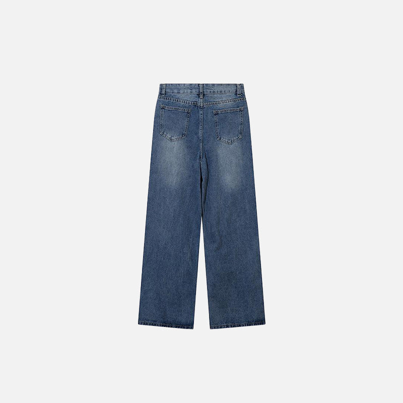 Baggy-Jeans aus blauem Denim mit Kordelzug