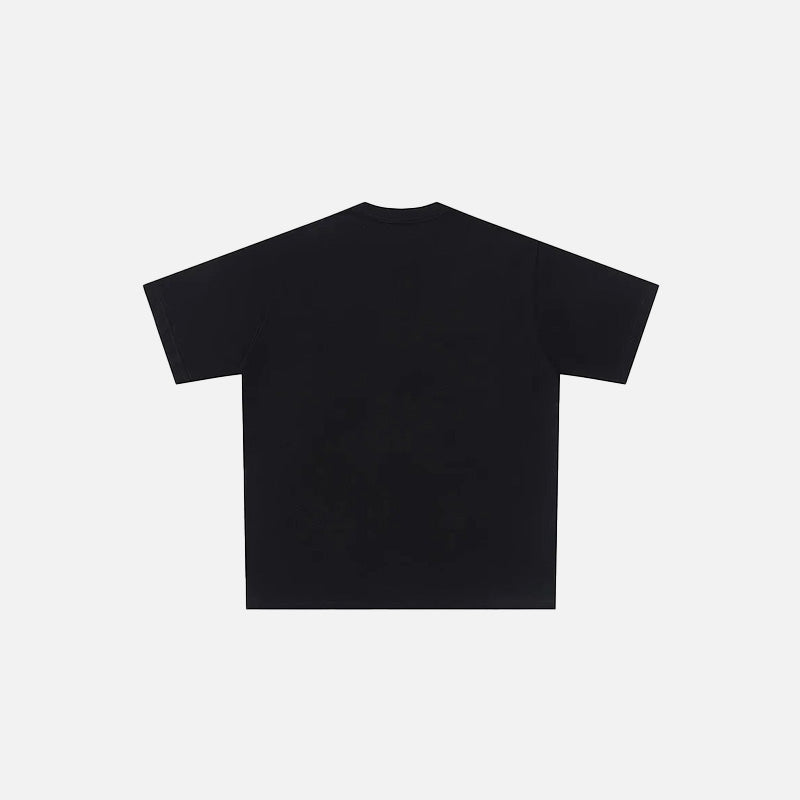 T-shirt à motif abstrait de silhouette et de carte thermique