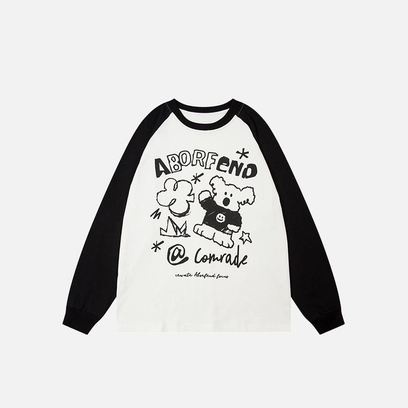 Sweatshirt mit Hunde-Landschafts-Buchstabenprint