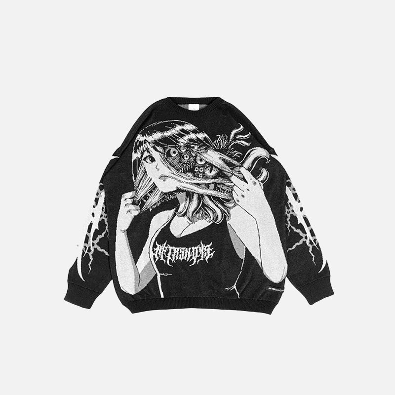 Retro-Anime-Strickpullover