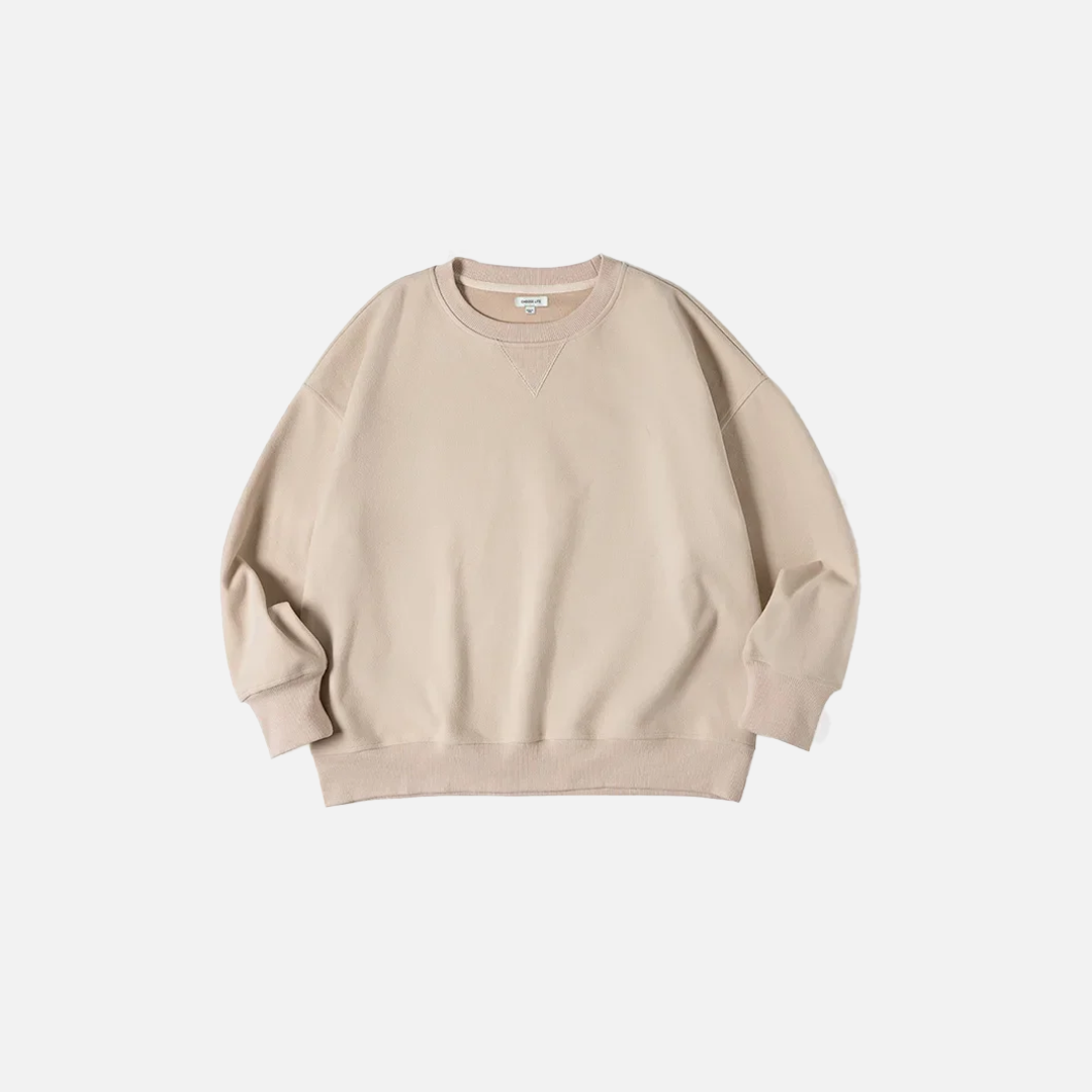 Einfarbiges, lockeres Freizeit-Sweatshirt