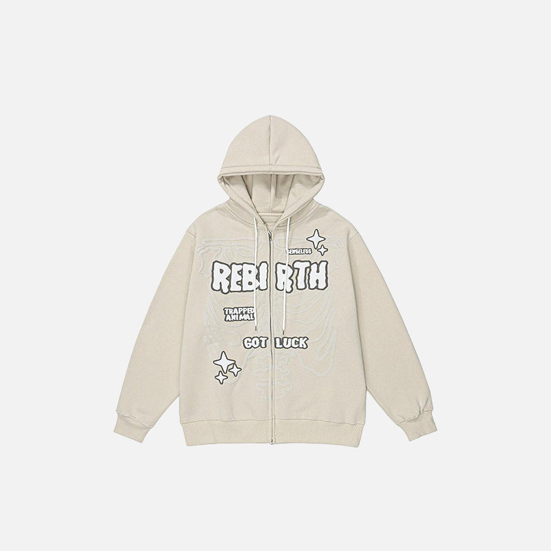 Sweat à capuche zippé squelette « Renaissance »