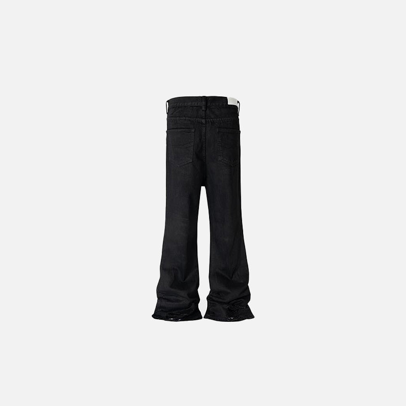 Schwarze Jeans im Used-Look, weit geschnitten