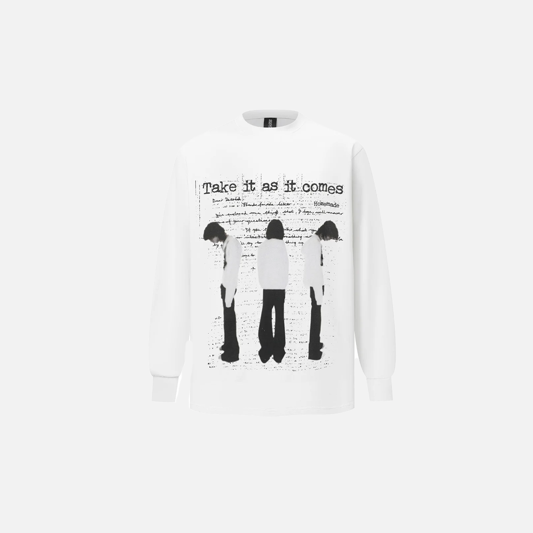 Y2K Gothic Rundhals Langarm-Baumwoll-T-Shirt