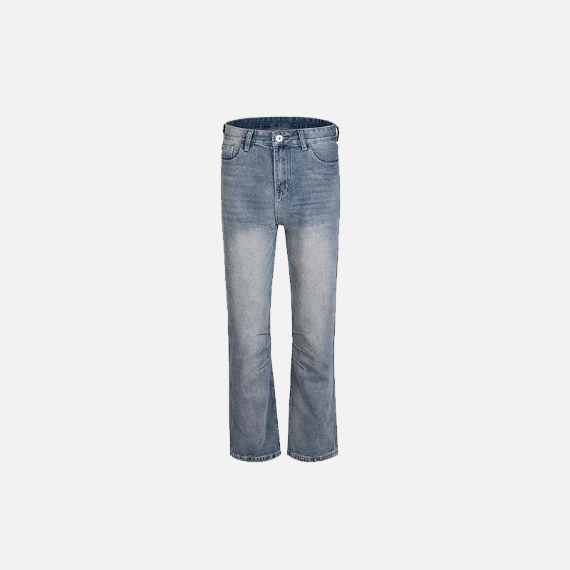 Gefaltete Vintage-Jeans aus gewaschenem Denim