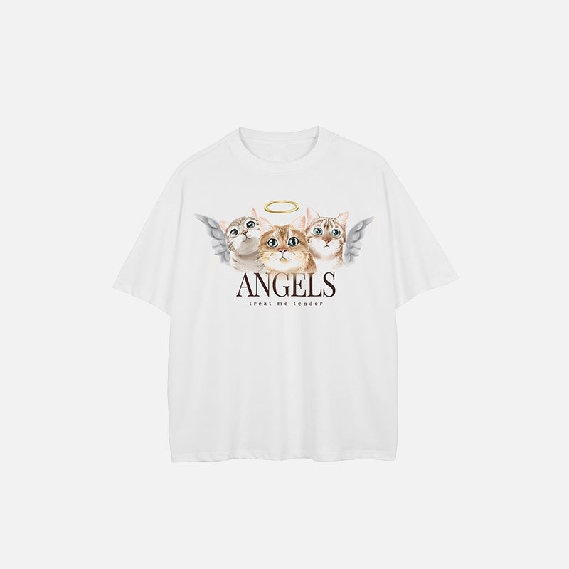 T-shirt oversize Angel Cats