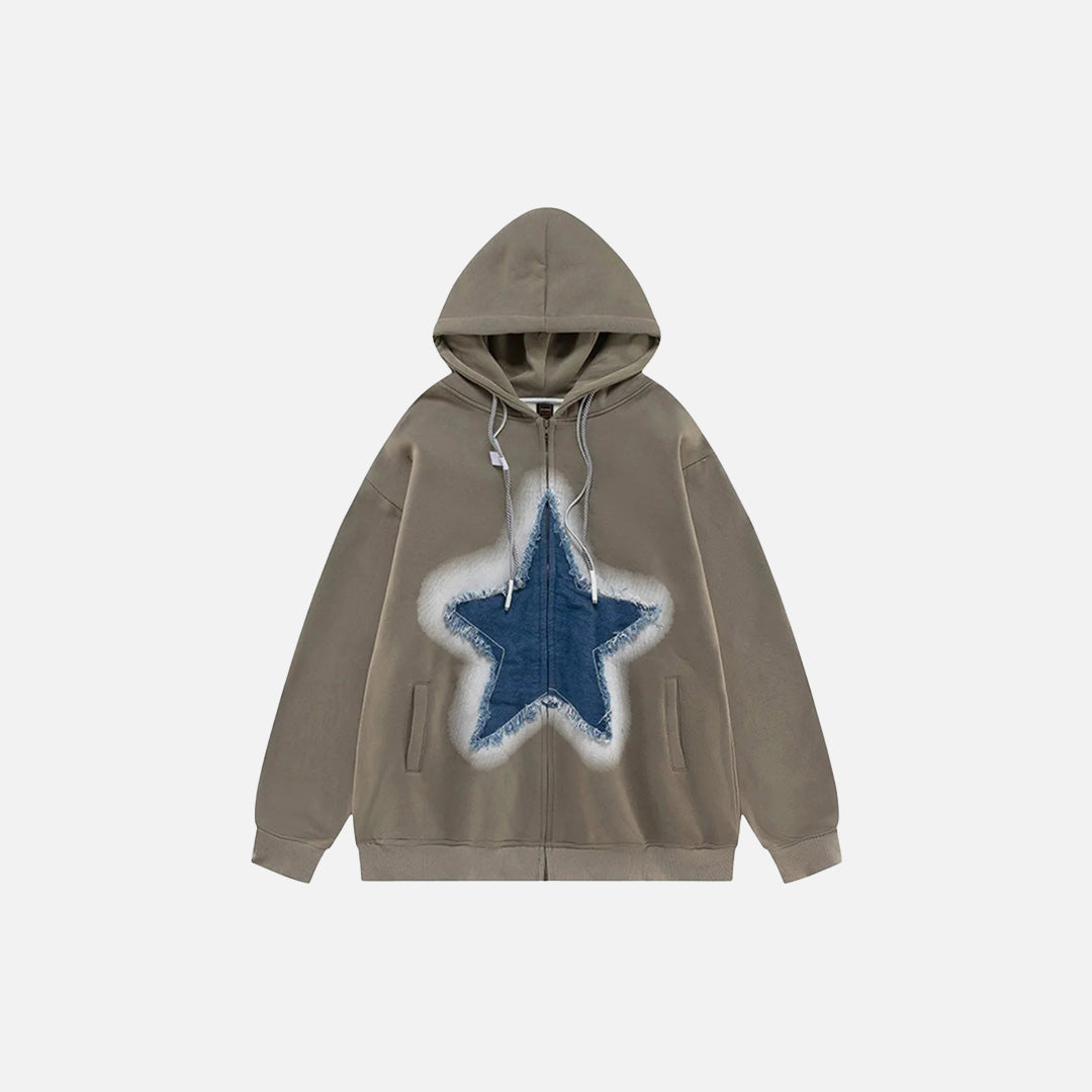 Sweat à capuche patchwork oversize Y2K