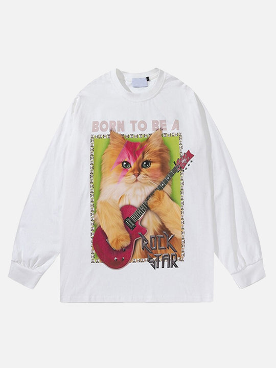 T-shirt à manches longues « Né pour être une rock star »