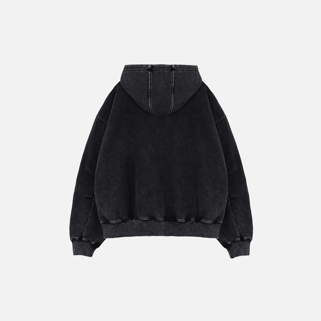 Retro-Hoodie in Schwarz, Oversize-Größe