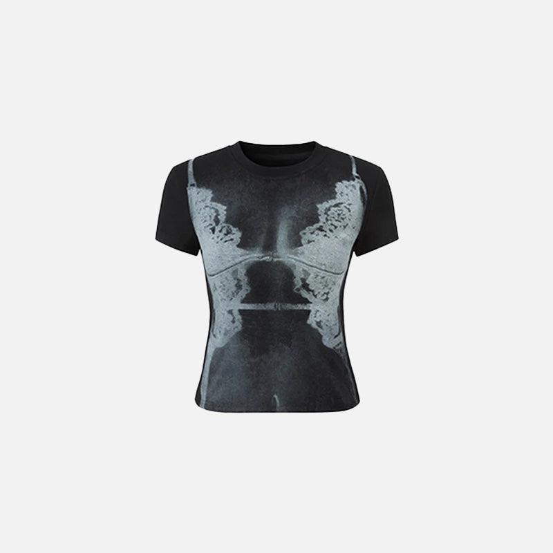 Y2K Damen Crop Top T-Shirt