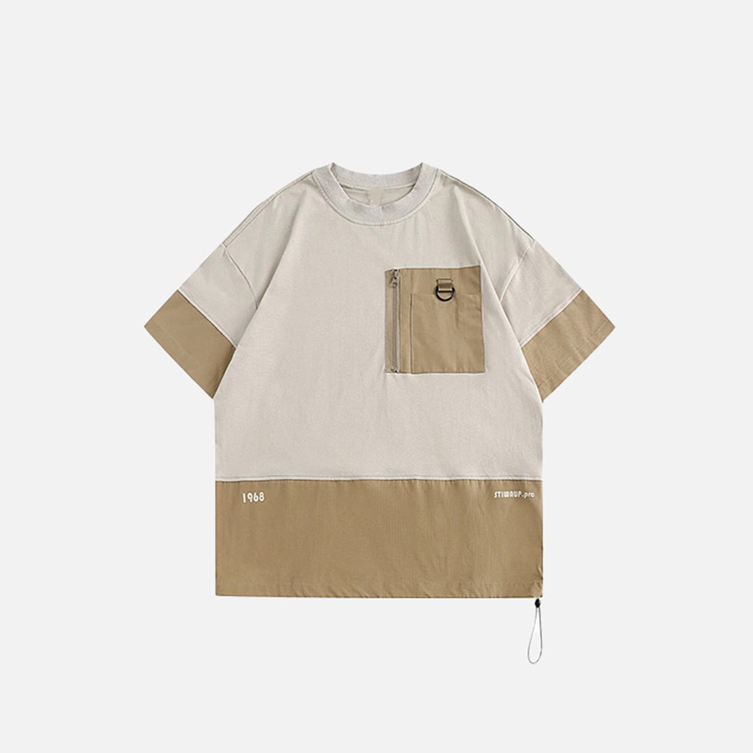 Kontrastfarbenes T-Shirt mit Vordertasche