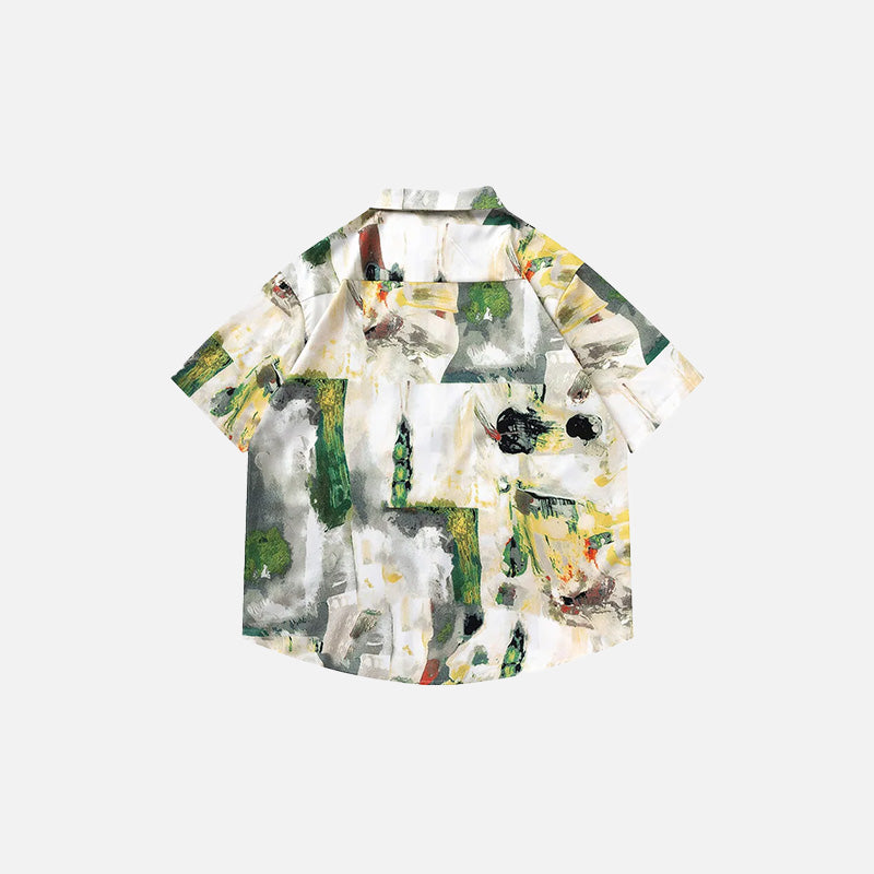 Shirt mit abstraktem Pinselstrich-Kunstdruck