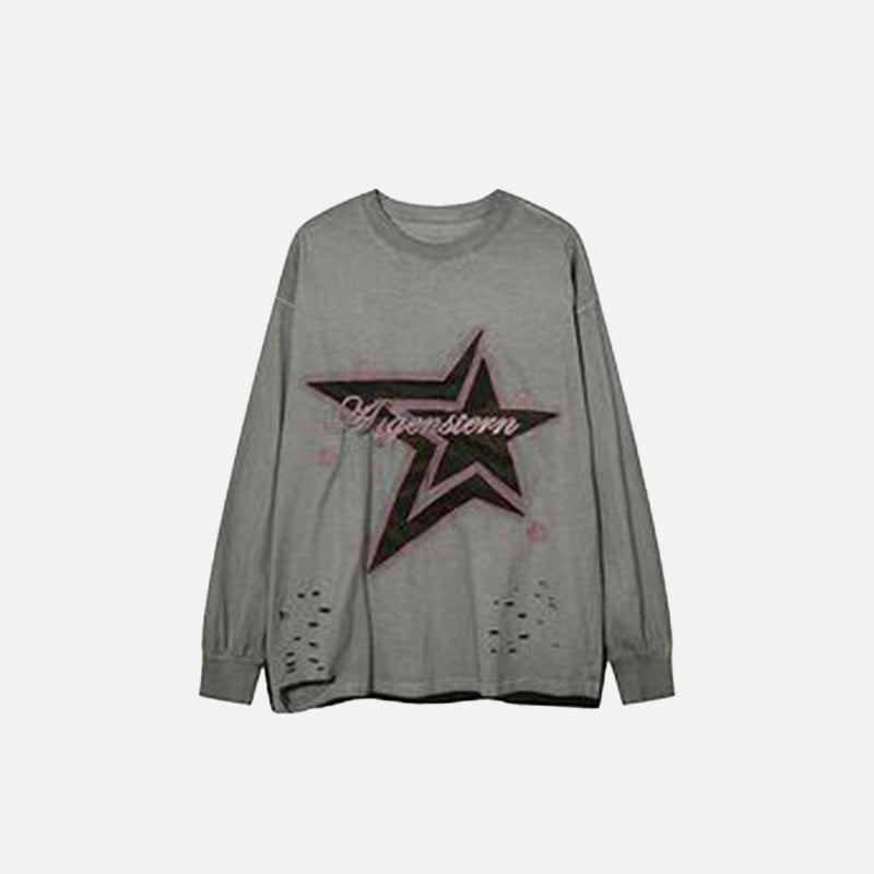 Oversize-Sweatshirt mit lockerem Sternenmuster