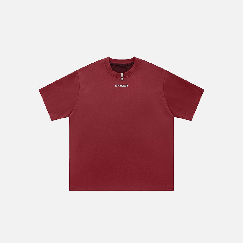 Locker geschnittenes Oversize-T-Shirt mit Reißverschluss