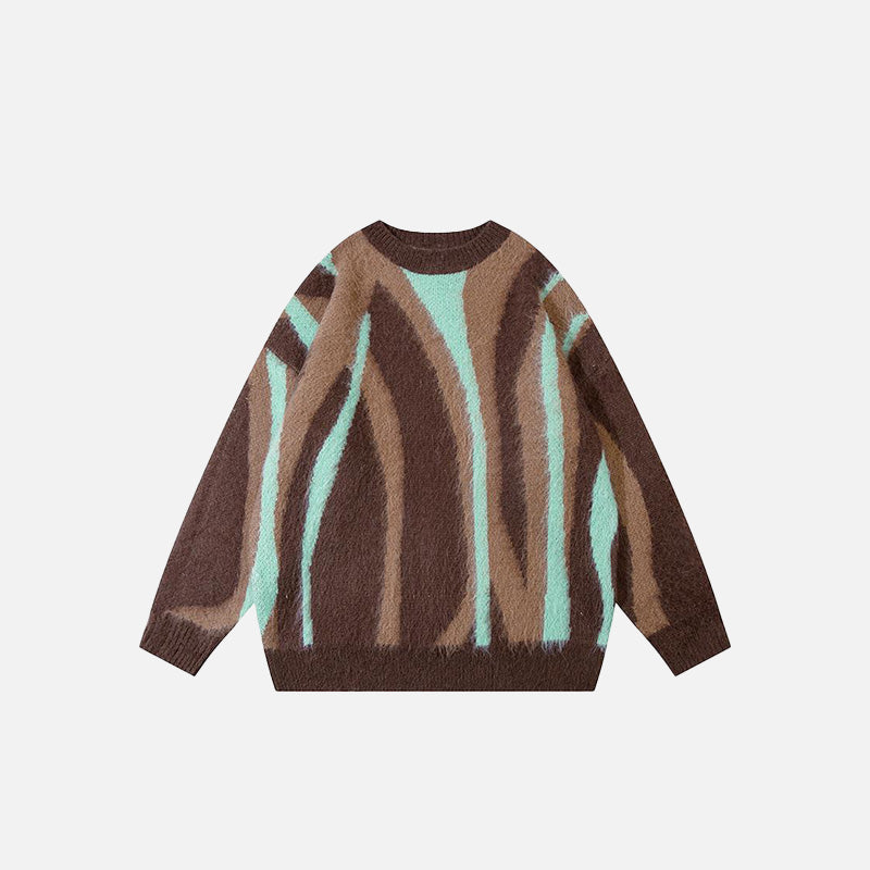 Lockerer Pullover mit Farbmix