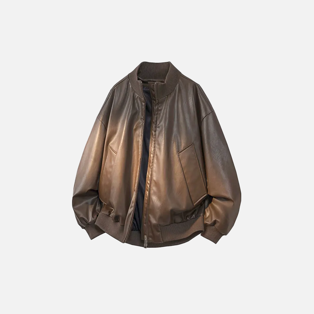 Elegante, hochwertige Retro-Lederjacke