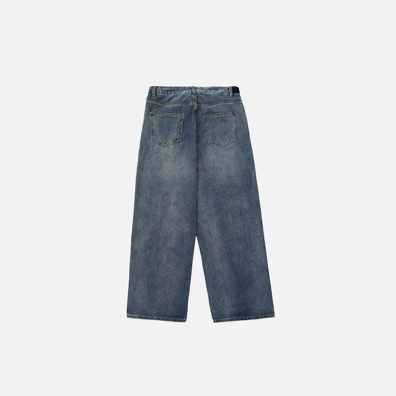Baggy-Gürtel-Jeans mit mittelhohem Bund