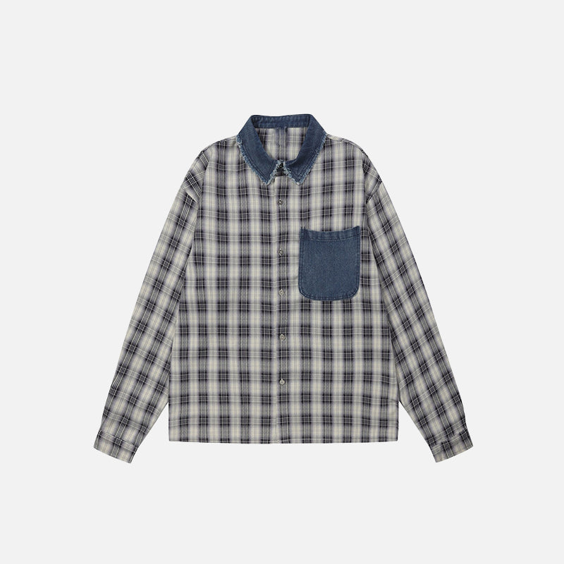 Chemise à manches longues brodée d'un patch et d'une lettre