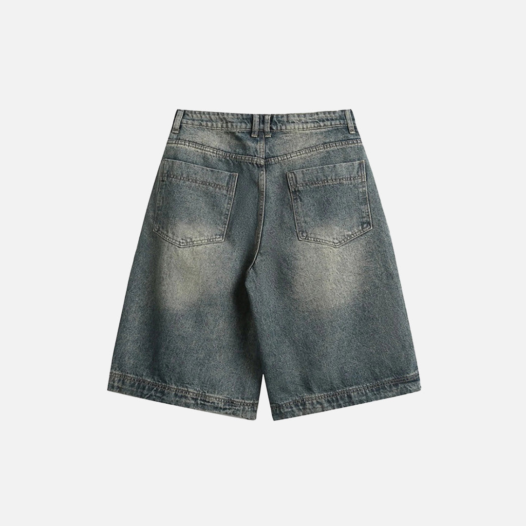 Short en jean classique à jambes larges