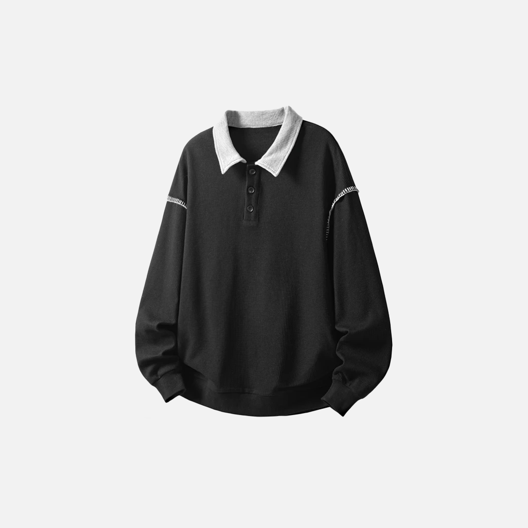 Vielseitiges zweiteiliges Polo-Sweatshirt im Fake-Zweiteiler-Stil