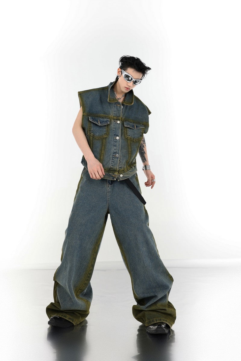 Handbemalte Jeansweste