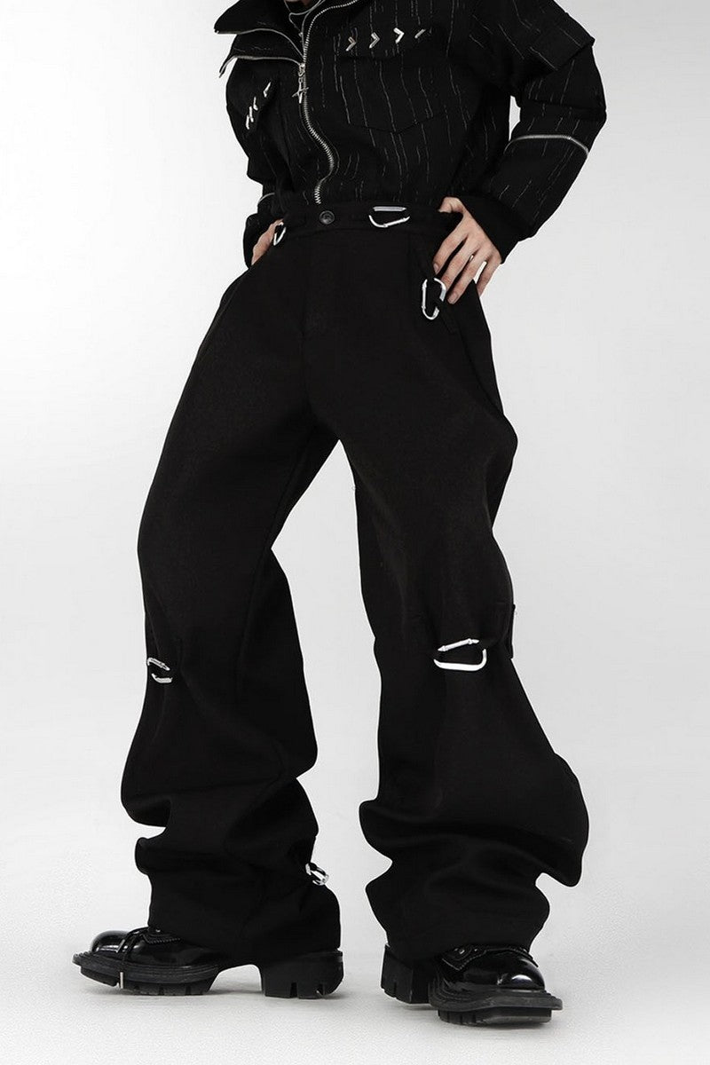 Pantalon droit ample à boucle