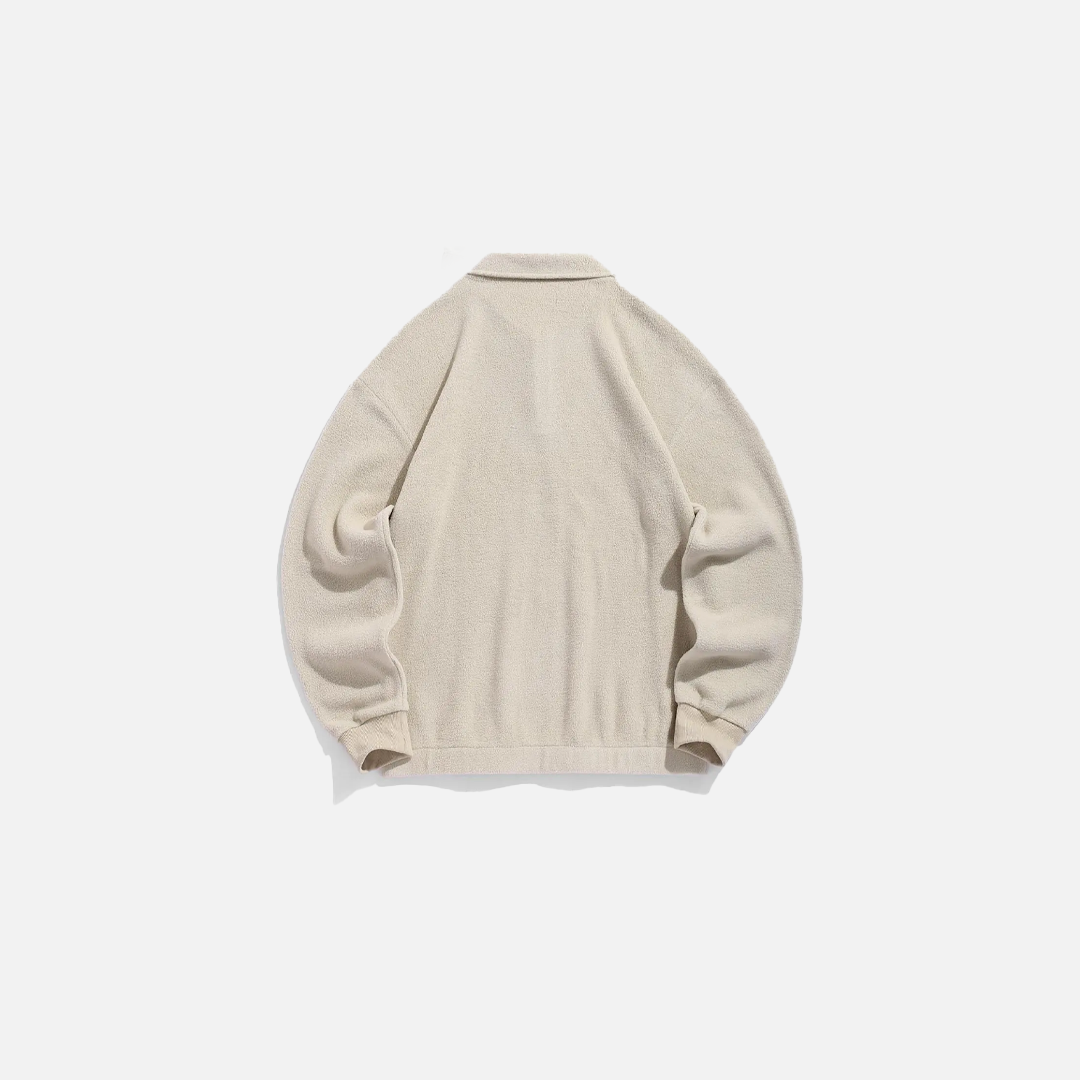 Sweatshirt mit Viertelreißverschluss und geometrischem Farbblock-Print