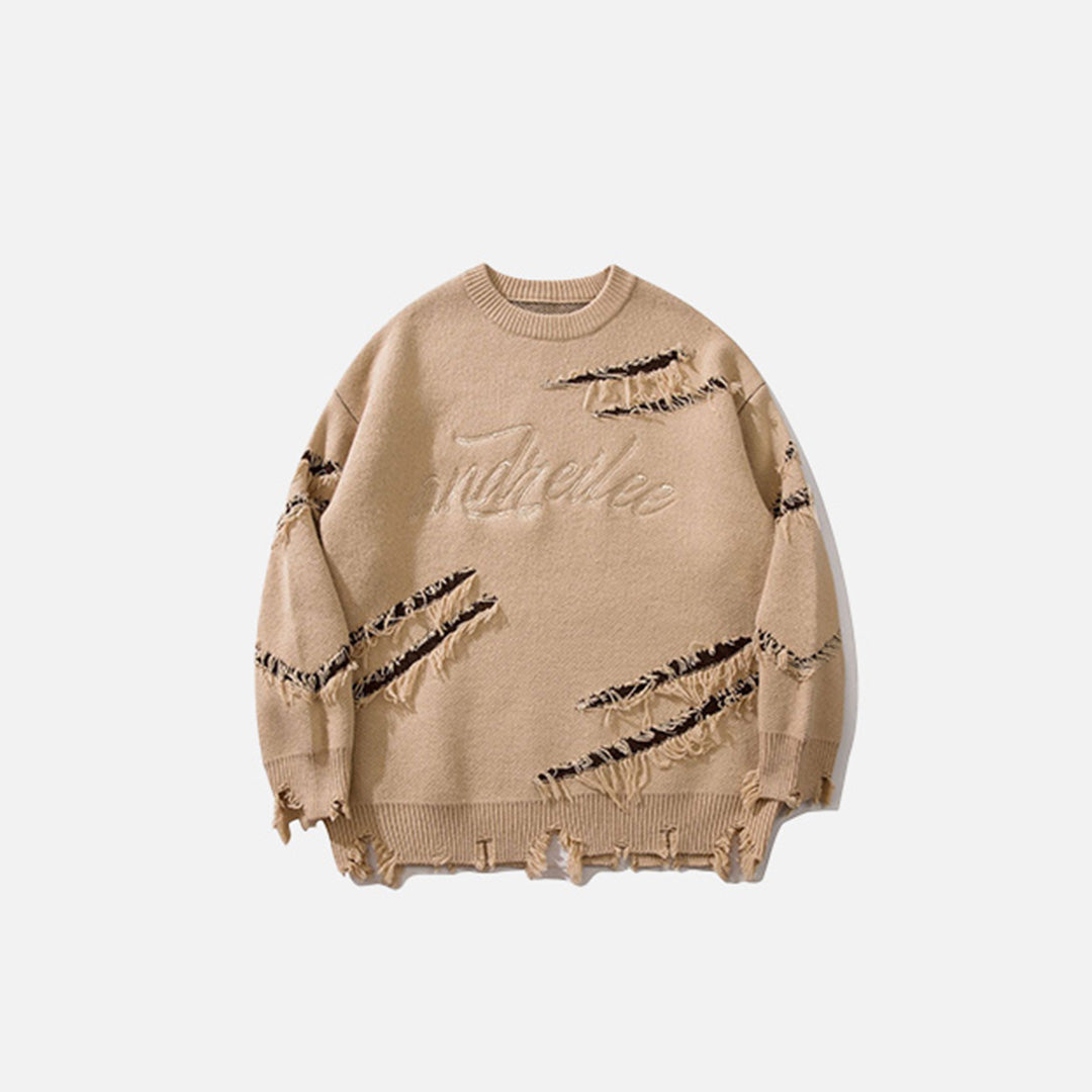 Zerrissener Artisan-Pullover