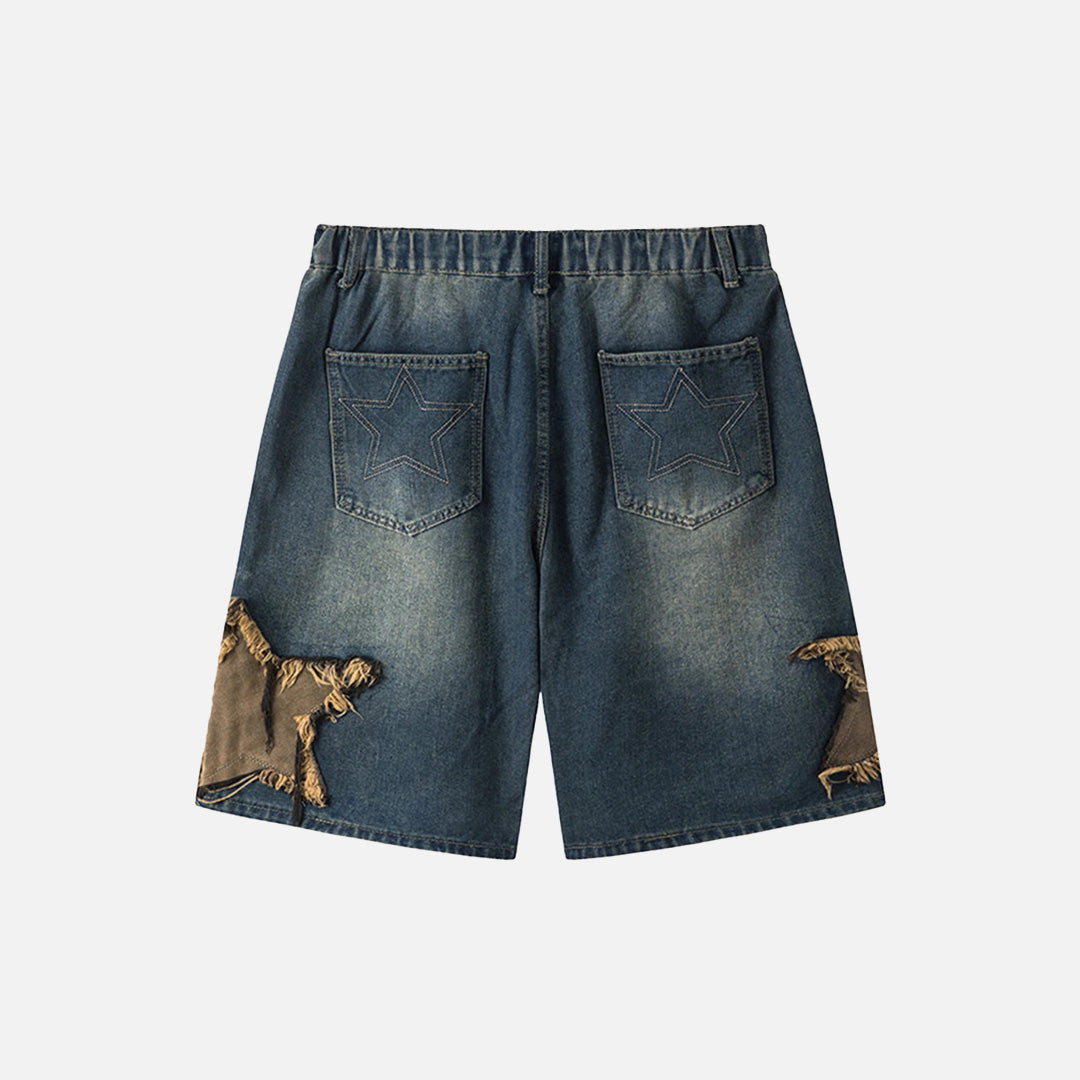 Vintage Jeansshorts mit Sternenaufnäher