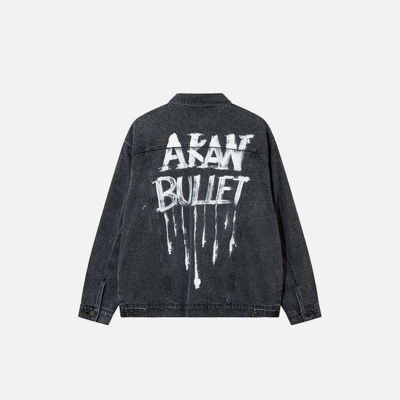 Veste délavée imprimée avec le mot « Bullet »