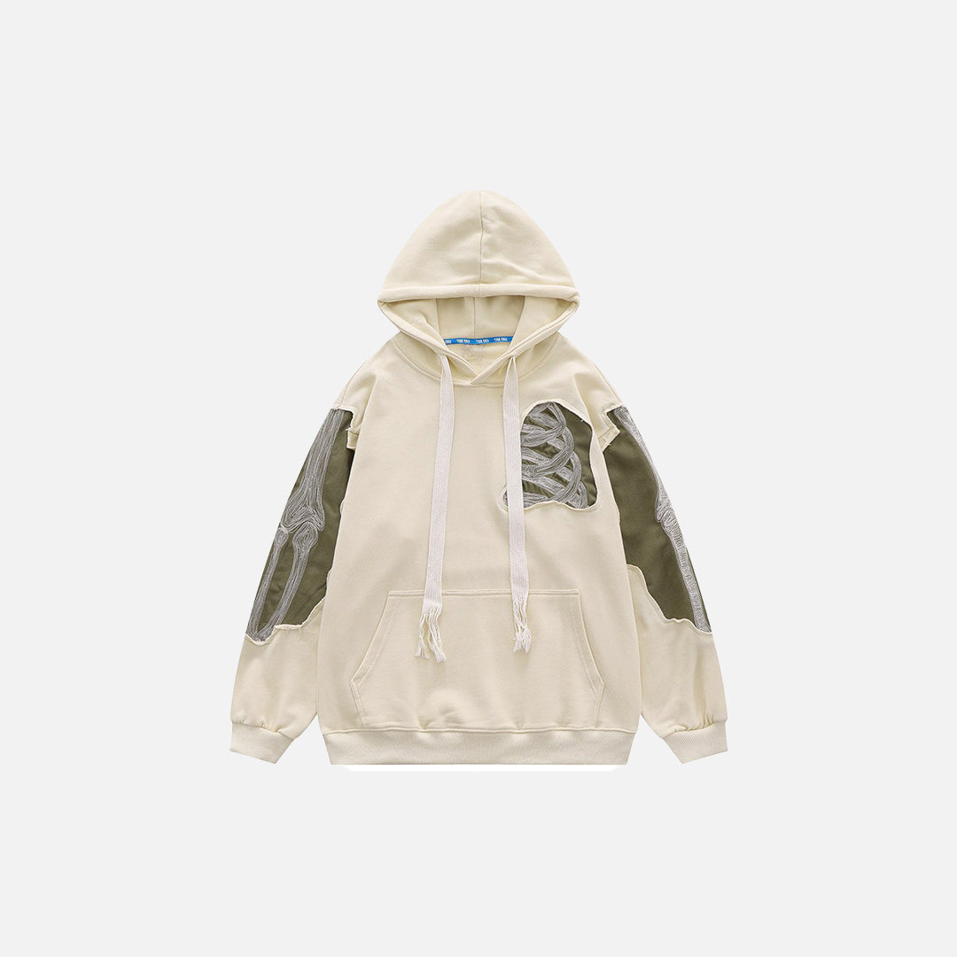 Sweat à capuche brodé squelette