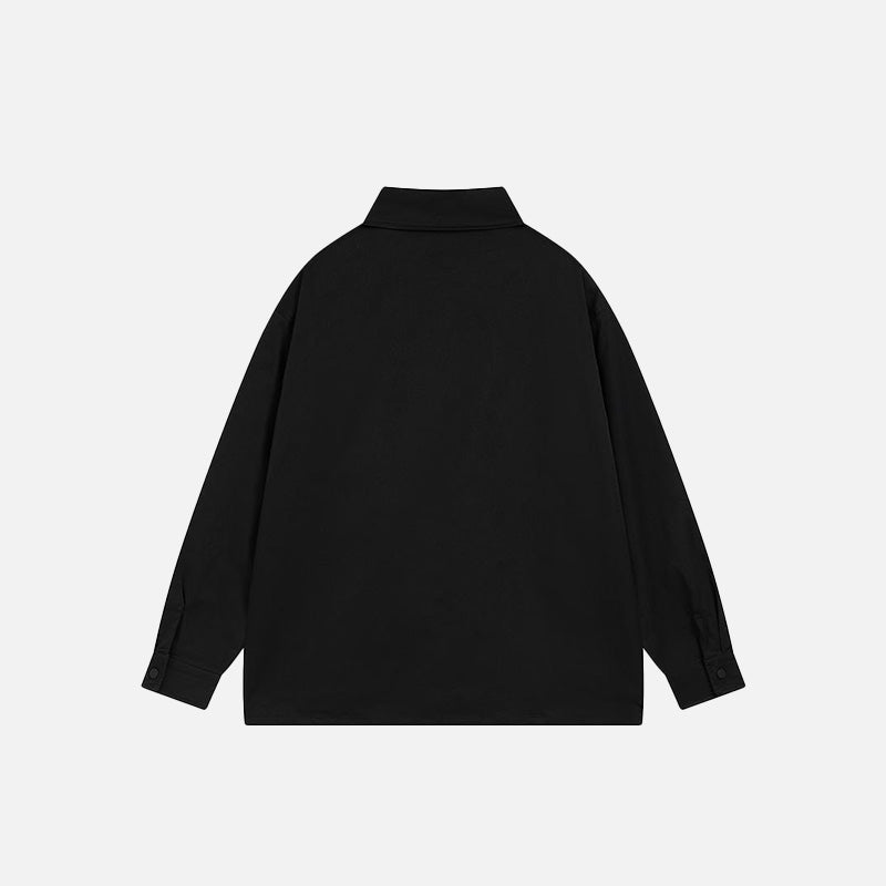 Chemise noire à poche avant