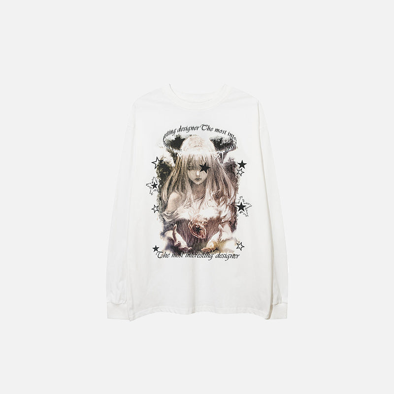 Sweatshirt mit Engel-Mädchen-Grafikprint