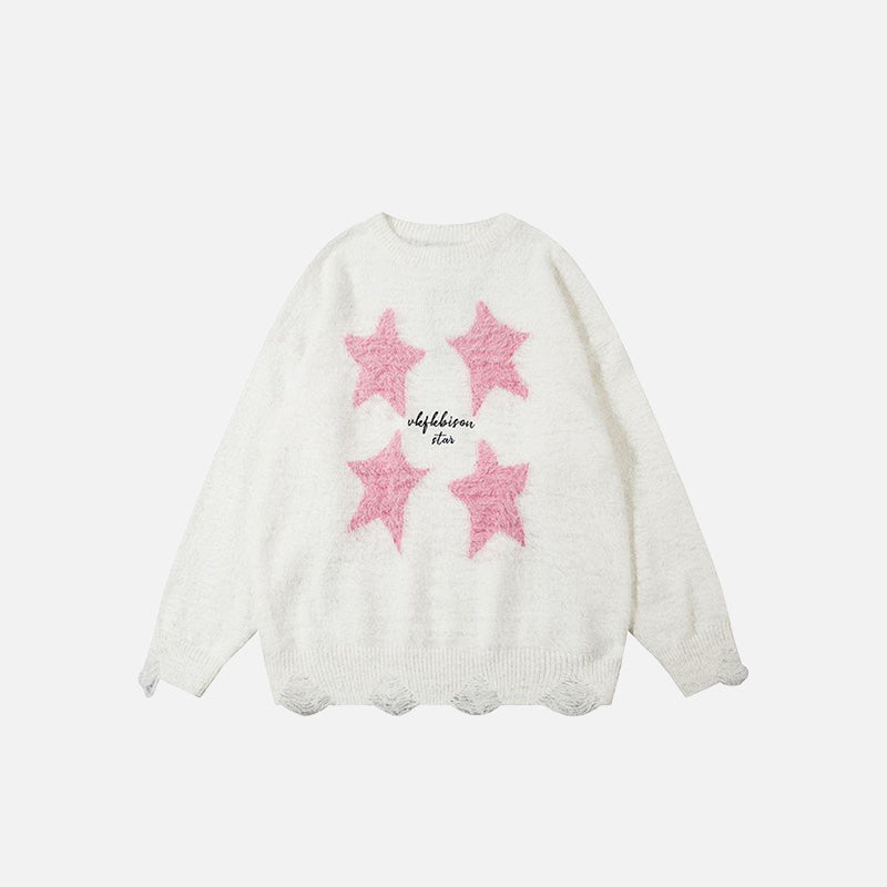Lockerer Pullover mit Sternenmuster