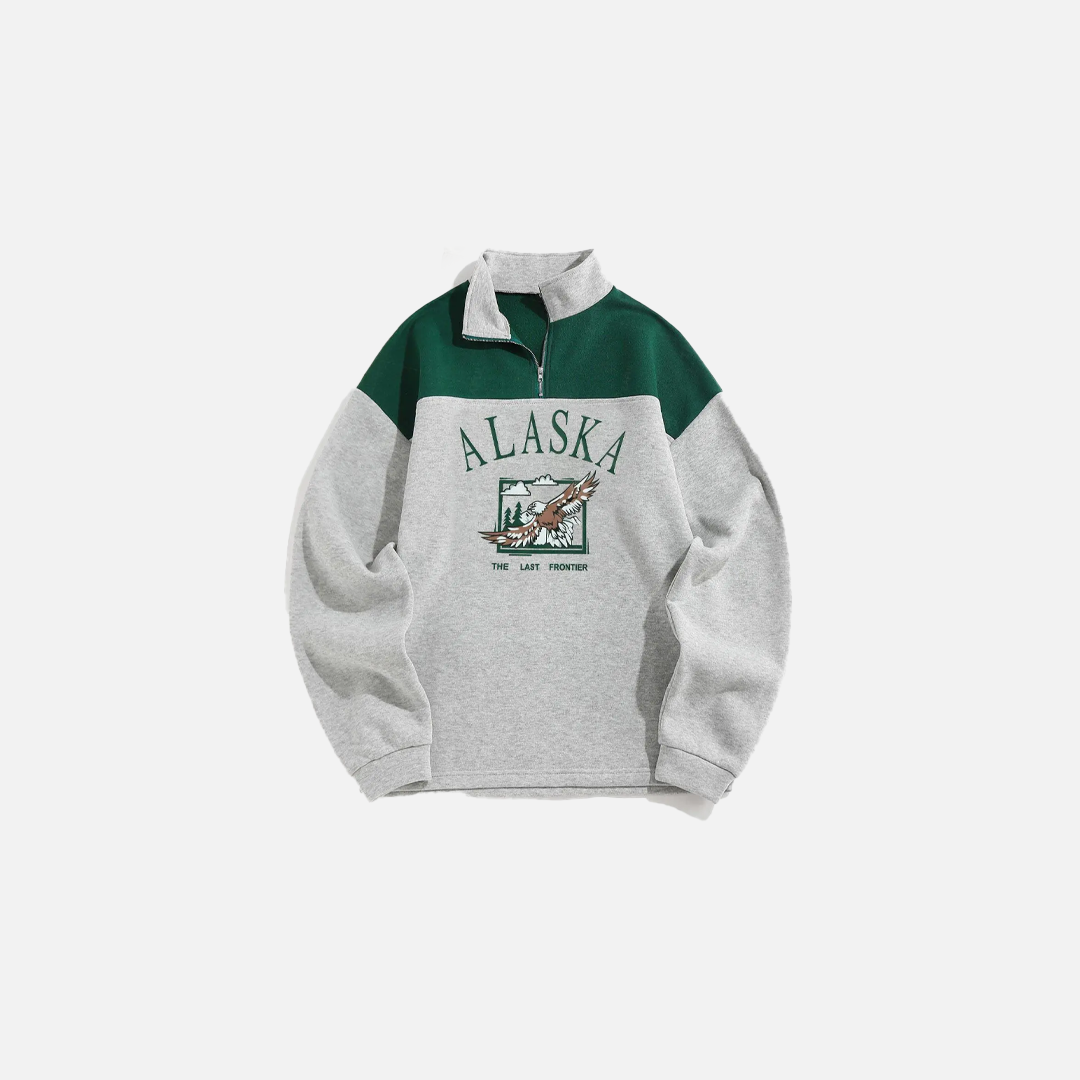 Vintage Alaska Grafik-Fleece-Sweatshirt