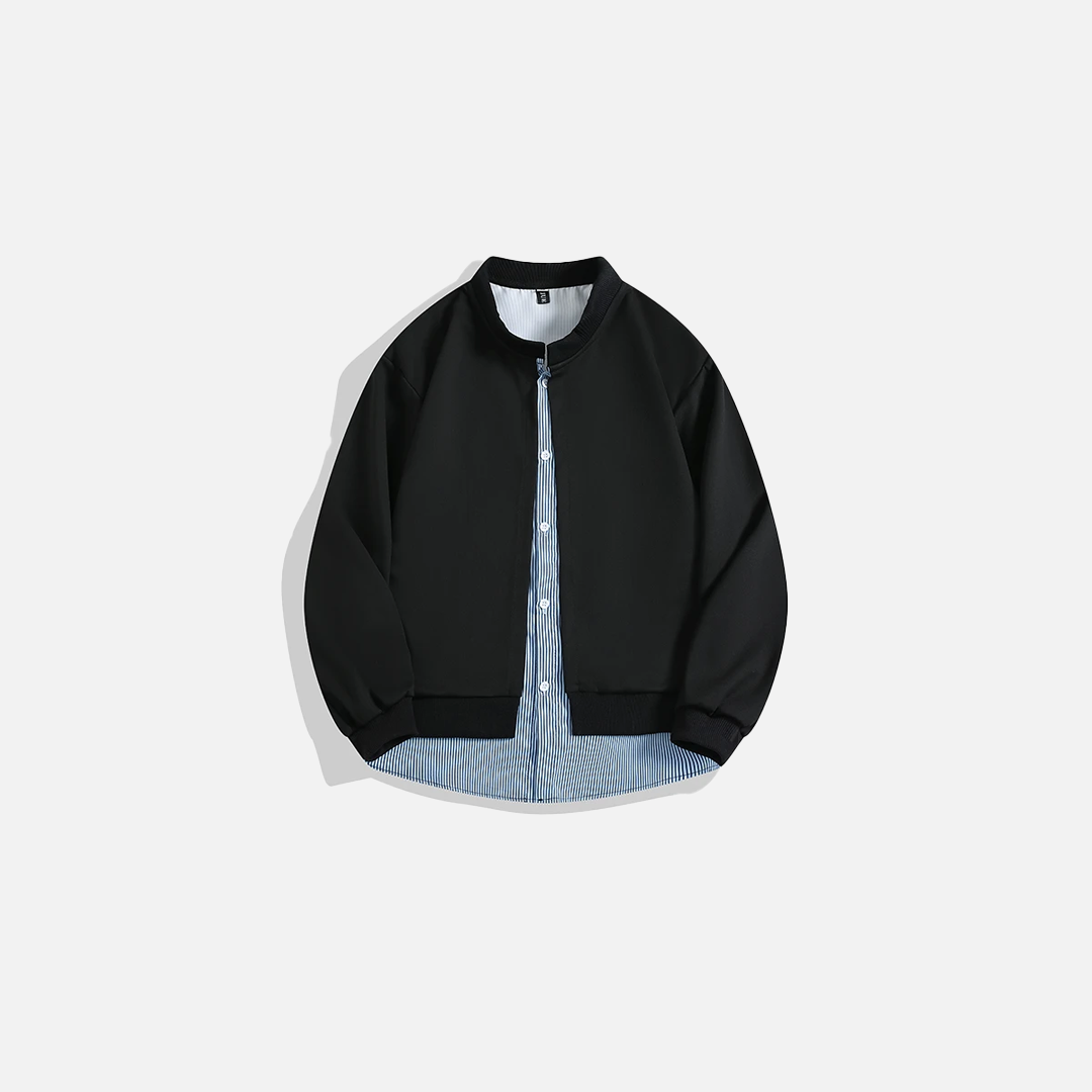 Hochwertige gestreifte Jacke im koreanischen Stil