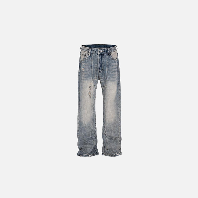 Used-Look-Jeans aus staubigem Denim
