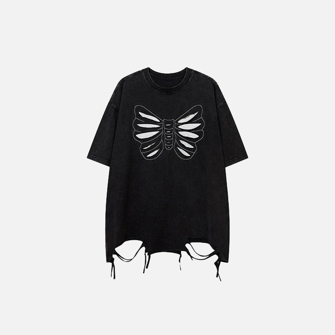 Y2k Loose Butterfly Ripped T-Shirt