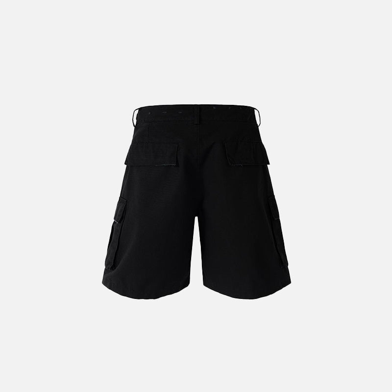 Handpolierte schwarze Jeansshorts mit Gürtel