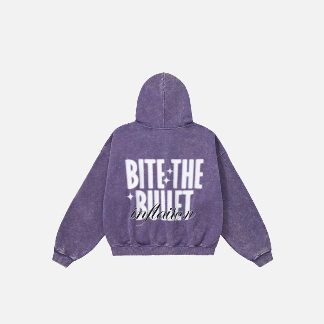 Übergroßer Hoodie mit Friedensstern-Motiv