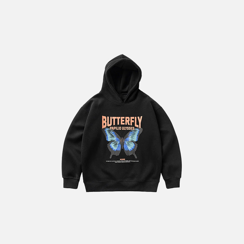 Sweat à capuche imprimé papillon