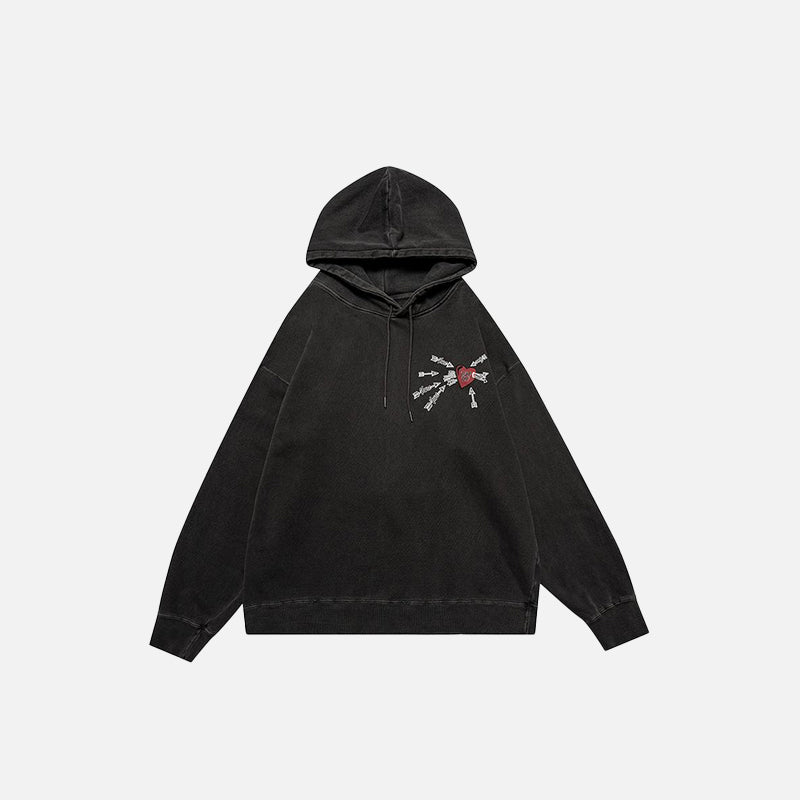 Hoodie mit Herzstickerei