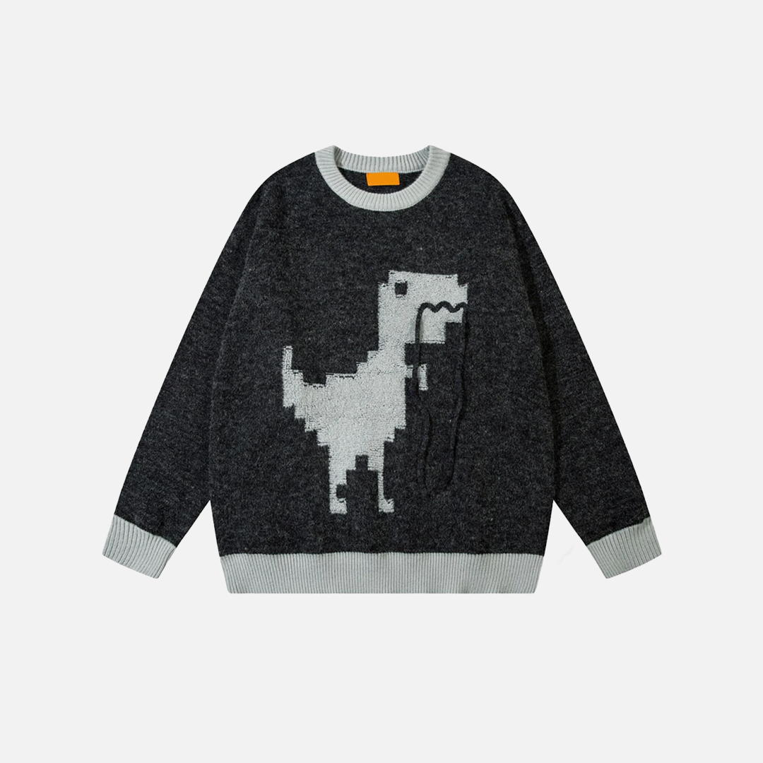 Kawaii Cartoon Dinosaurier Strickpullover