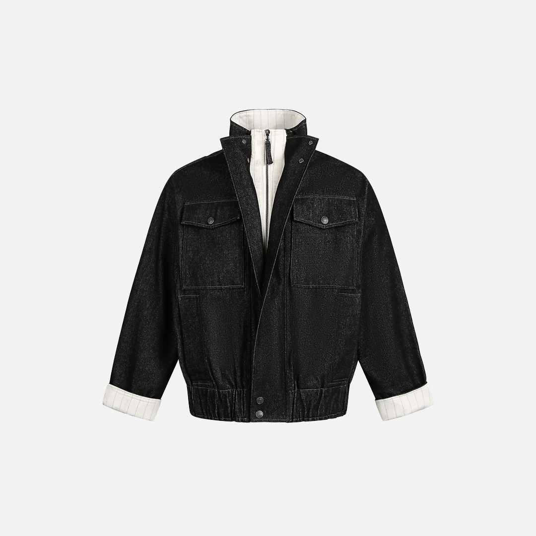 Streetwear-Jeansjacke im Fake-Zweiteiler-Look