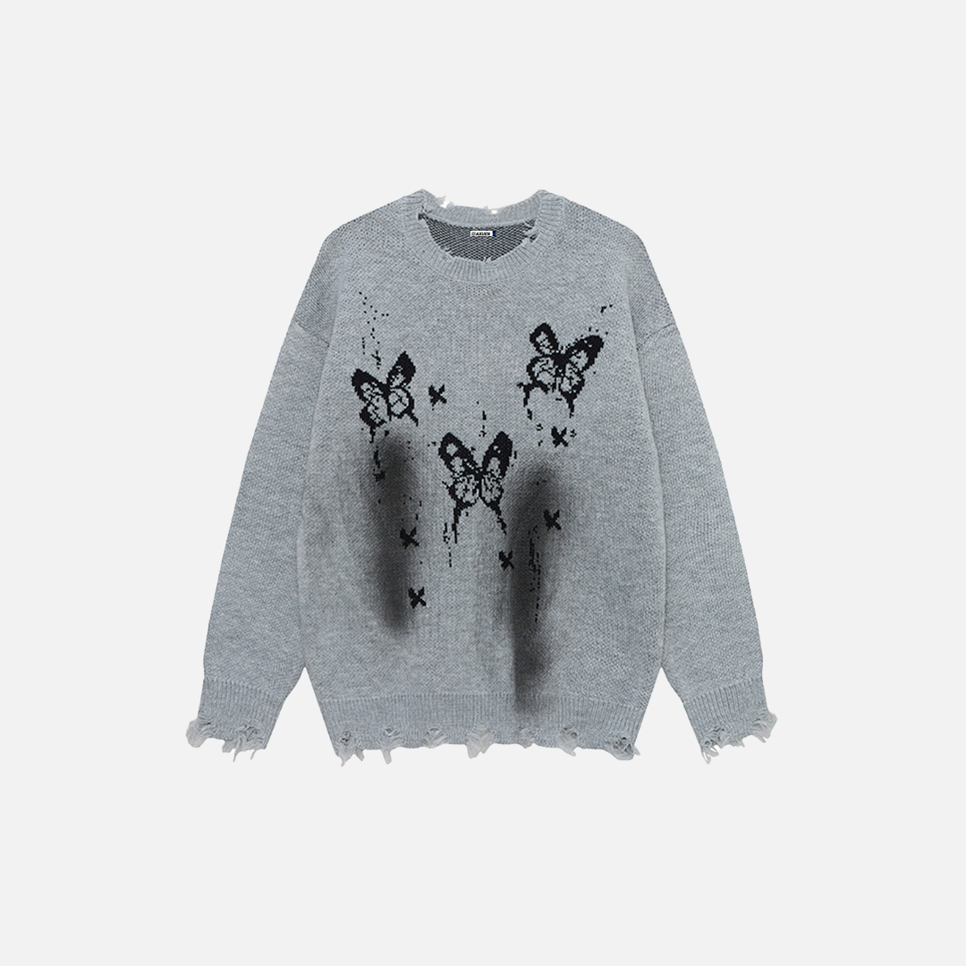 Pull à manches longues papillon à éclaboussures d'encre sans effort