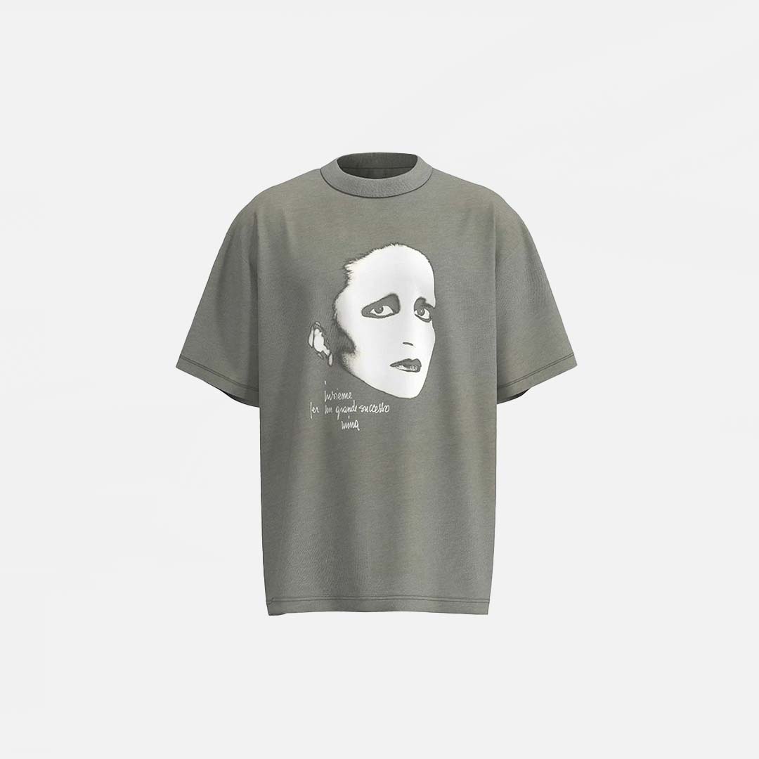 T-Shirt mit grafischem Gesichtsaufdruck